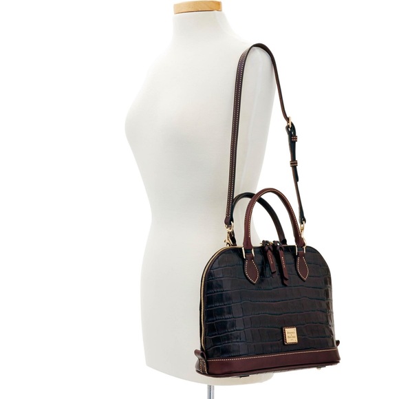 ✨NEW✨Dooney & Bourke OAKDALE ZIP ZIP Satchel in ESPRESSO/BROWN TMORO - Picture 4 of 16